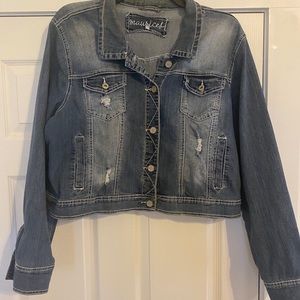 Maurice’s - SZ 2 - distressed short jean jacket